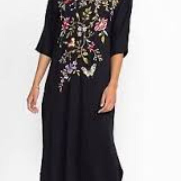 NWT Johnny Was  Osaka Dolman Sleeve Knit Dress / Boho Embroidered MIDI Dress -S - Picture 2 of 3